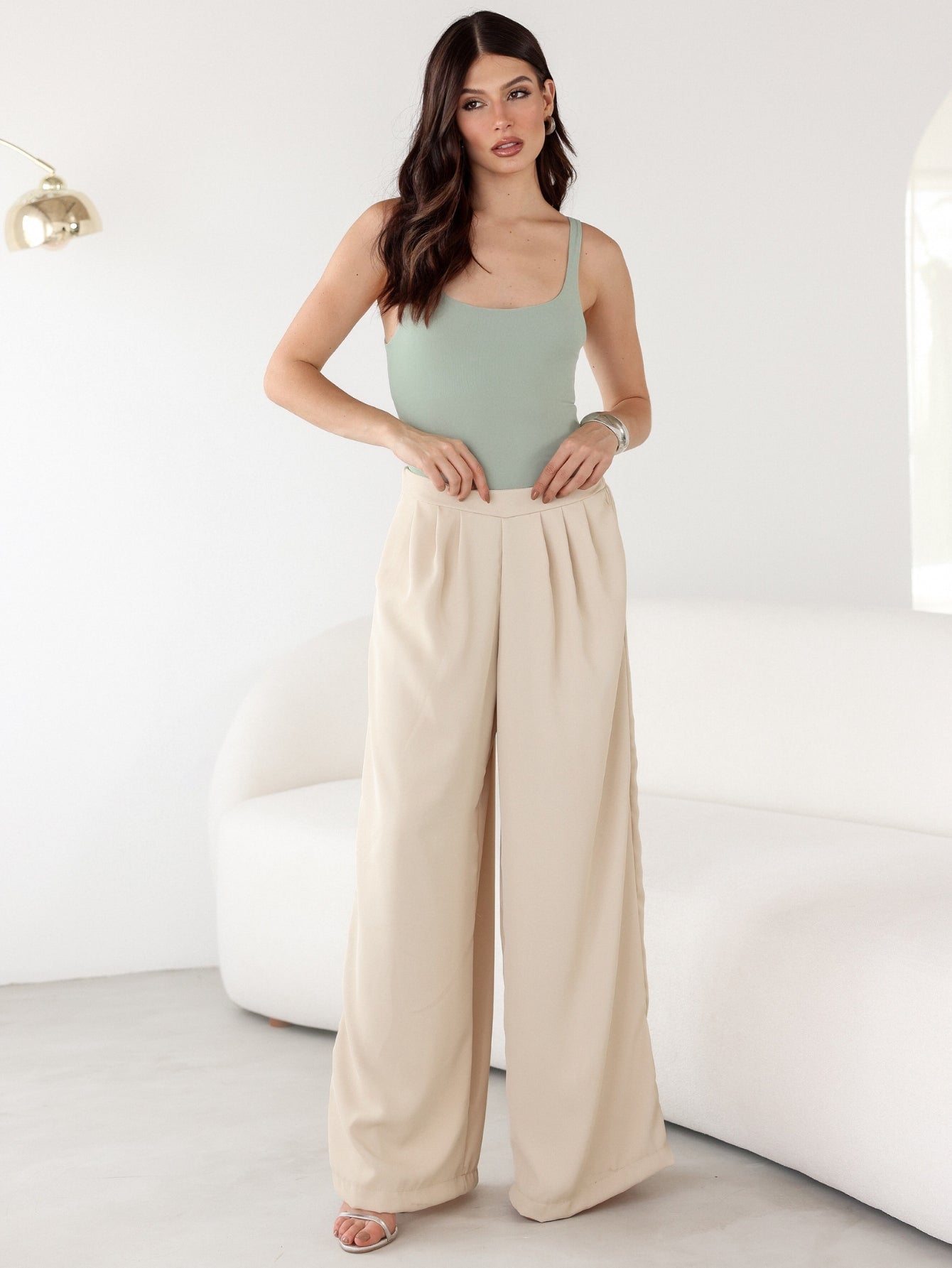 Calça Pantalona Fluida Comfy com Elástico e Bolso Lateral Maite