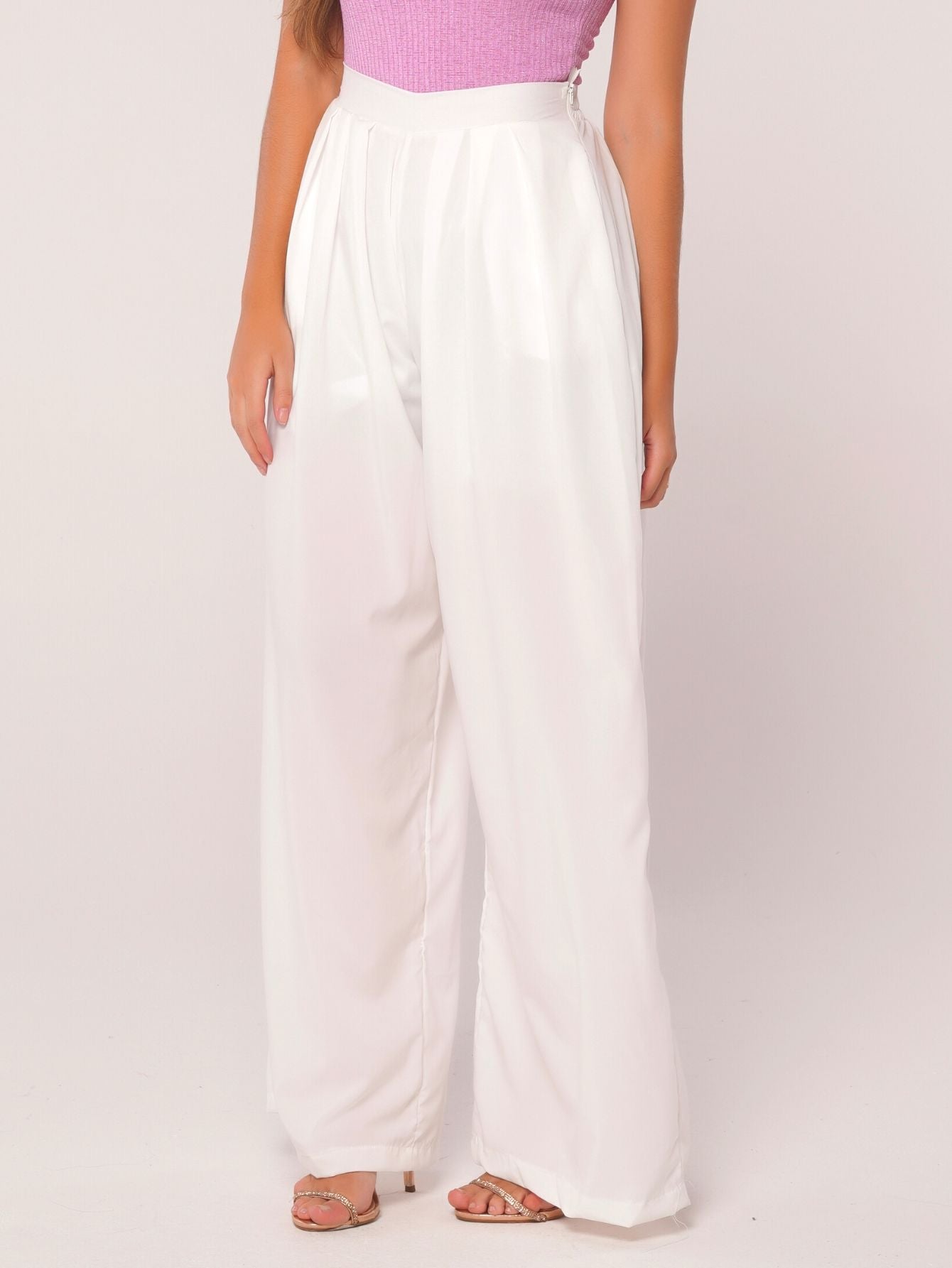 Calça Pantalona Fluida Comfy com Elástico e Bolso Lateral Maite