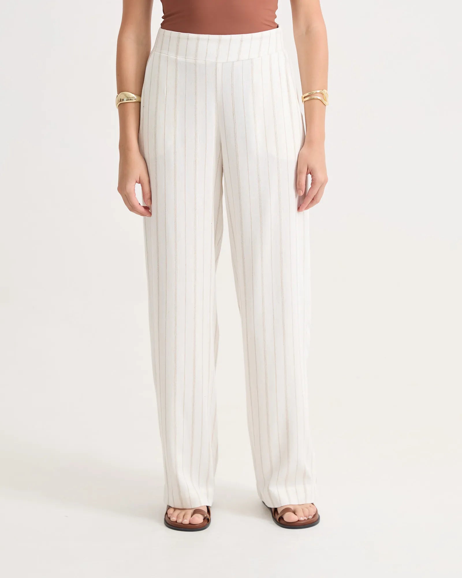 Calça Pantalona Listrada Peônia