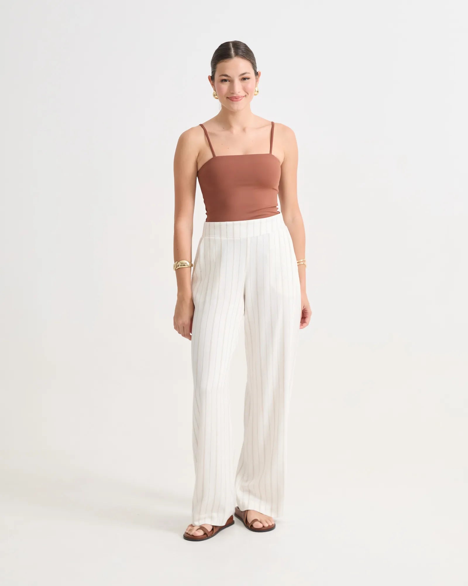 Calça Pantalona Listrada Peônia